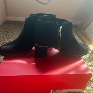Vaneli Black Ankle Booties with Silver Accent